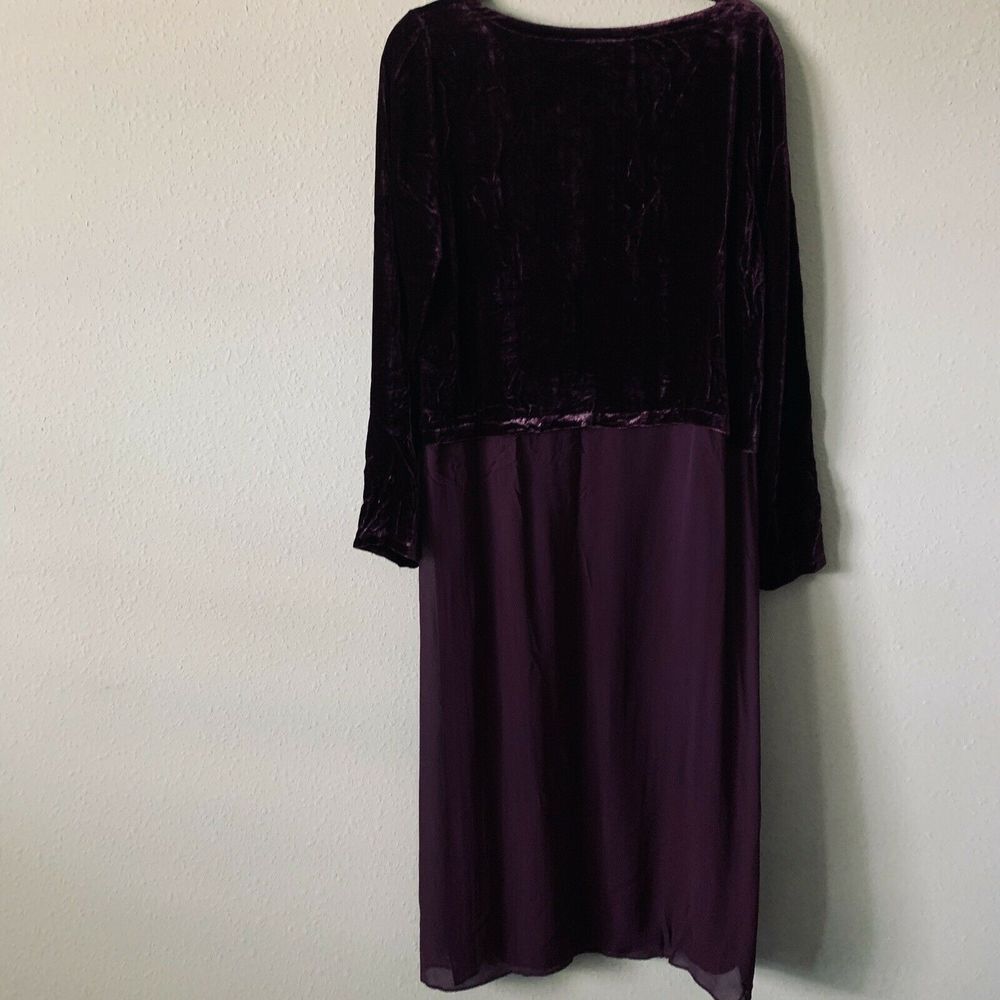 Eileen Fisher Velvet Silk Ballet Neck Duster Dress - Picture 8 of 8